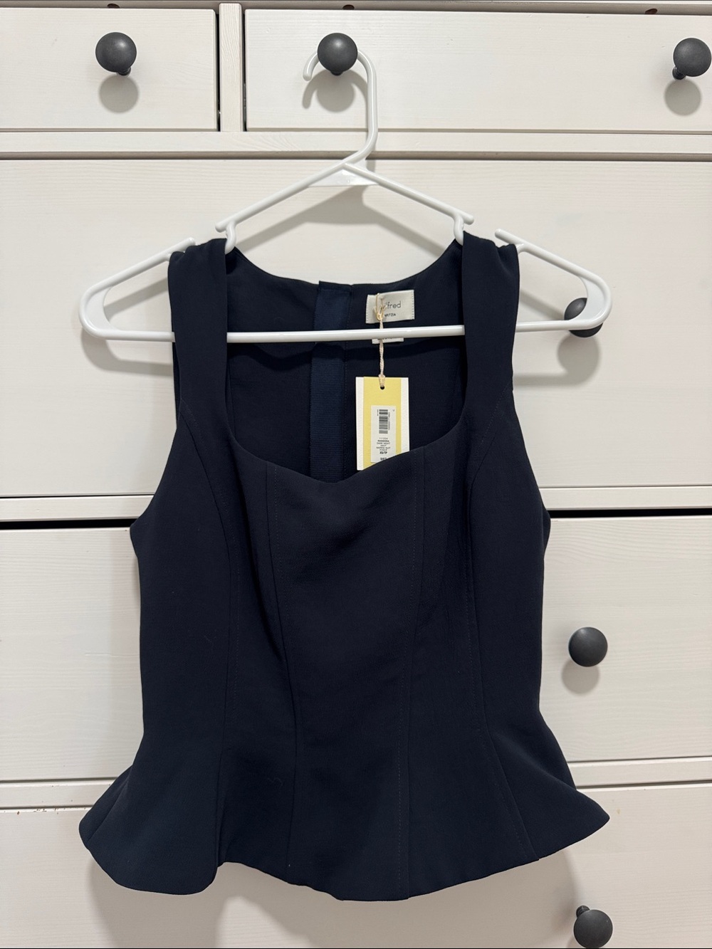 Wilfred Navy Peplum Tank Top
